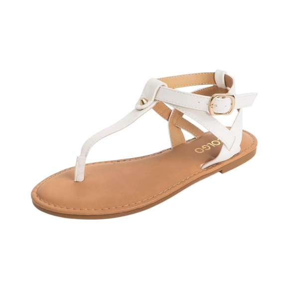 Colgo Shoes - COLGO Thong Flat Sandals T-Strap Adjustable Ankle Buckle Strappy Casual Sandal